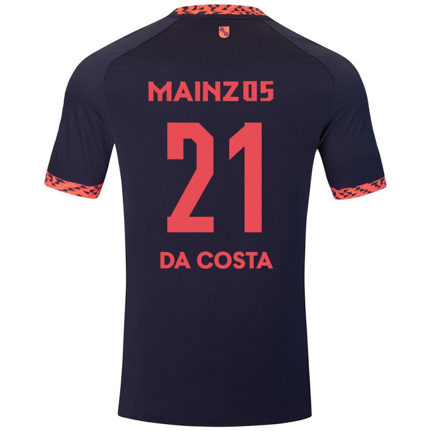 Kinderen Danny Da Costa #21 Blauw Koraalrood Uitshirt Uittenue 2024/25 T-Shirt België