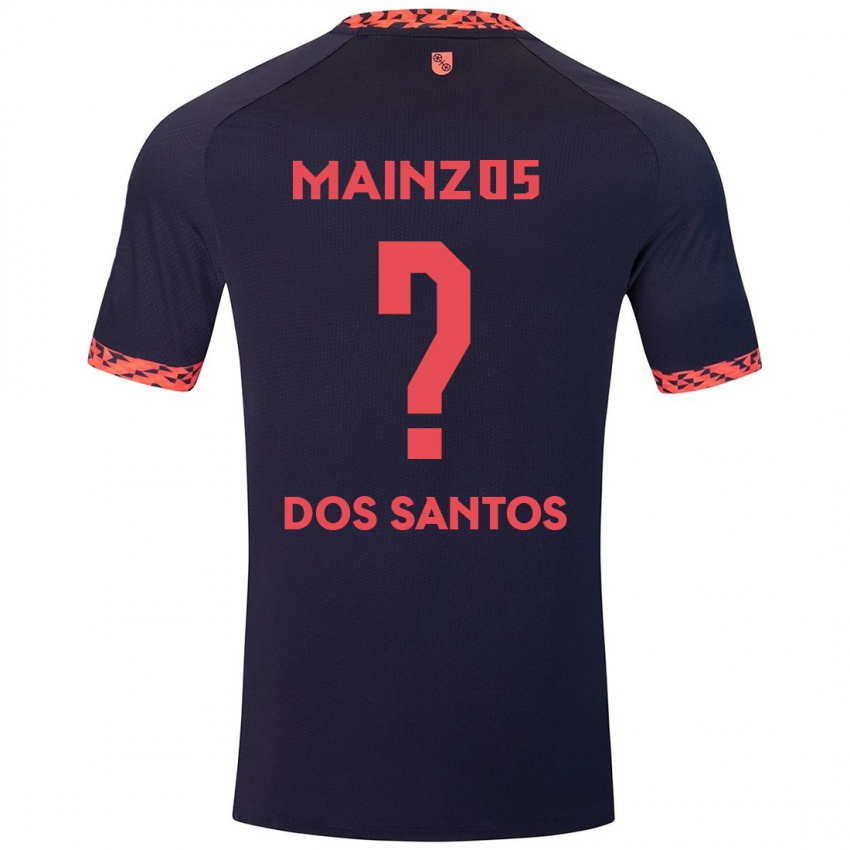 Kinderen Alexandre Tavares Dos Santos #0 Blauw Koraalrood Uitshirt Uittenue 2024/25 T-Shirt België