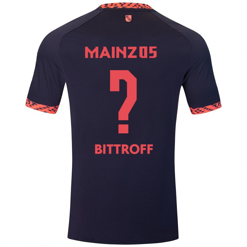 Kinderen Maurice Bittroff #0 Blauw Koraalrood Uitshirt Uittenue 2024/25 T-Shirt België