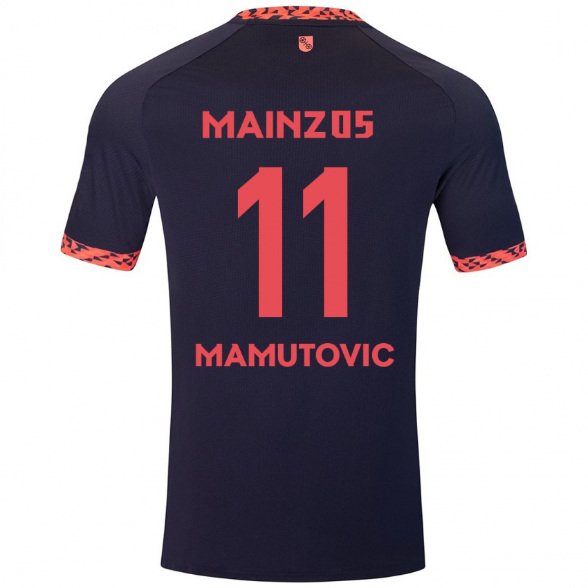 Kinderen David Mamutovic #11 Blauw Koraalrood Uitshirt Uittenue 2024/25 T-Shirt België