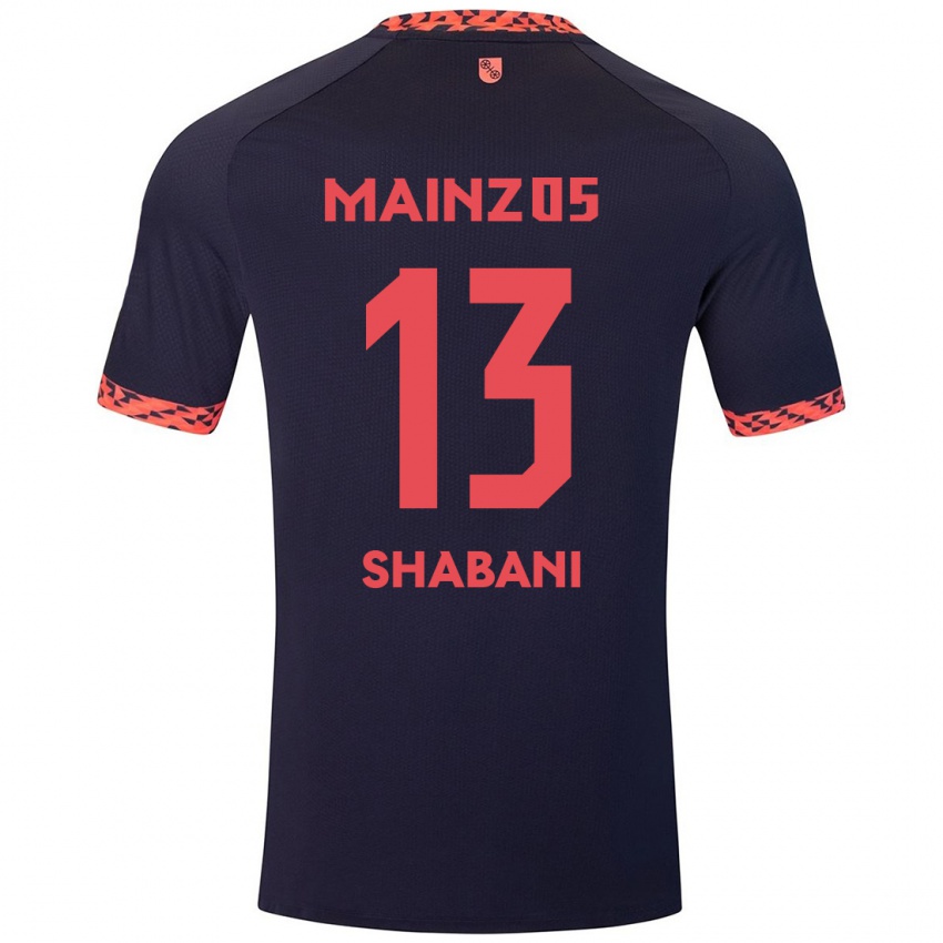 Kinderen Eniss Shabani #13 Blauw Koraalrood Uitshirt Uittenue 2024/25 T-Shirt België