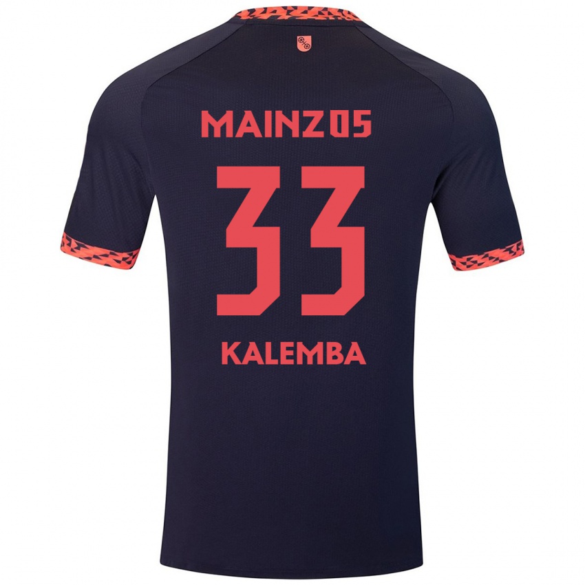 Kinderen Marcel Kalemba #33 Blauw Koraalrood Uitshirt Uittenue 2024/25 T-Shirt België