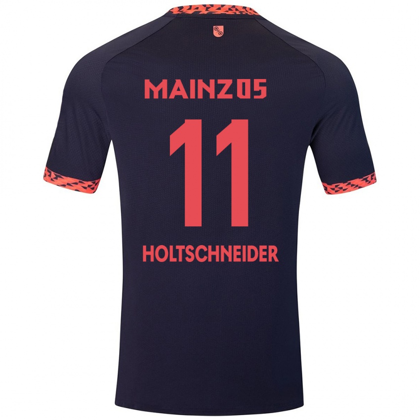 Kinderen Hannah Holtschneider #11 Blauw Koraalrood Uitshirt Uittenue 2024/25 T-Shirt België