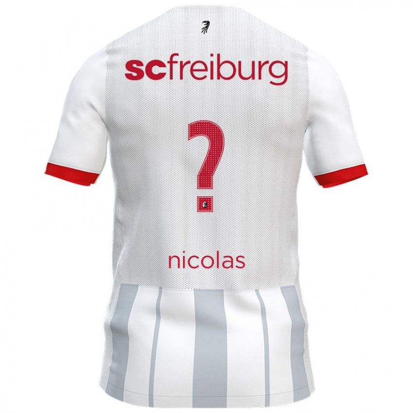 Enfant Maillot Nicolas Schnerring #0 Blanc Gris Tenues Extérieur 2024/25 T-Shirt Belgique