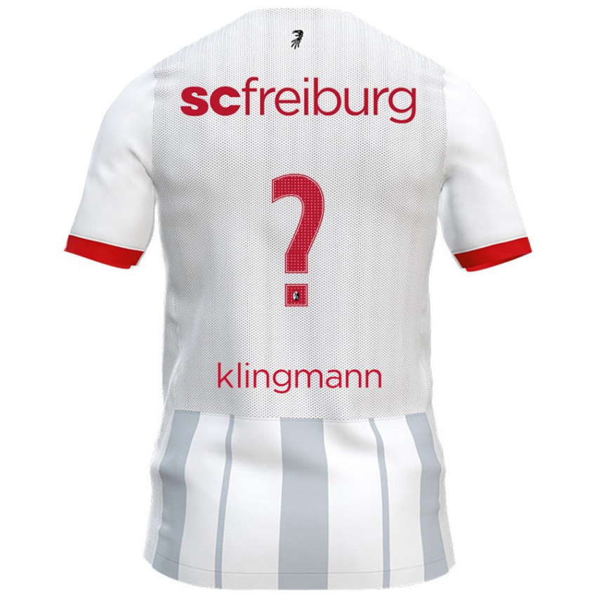 Enfant Maillot Sebastian Klingmann #0 Blanc Gris Tenues Extérieur 2024/25 T-Shirt Belgique