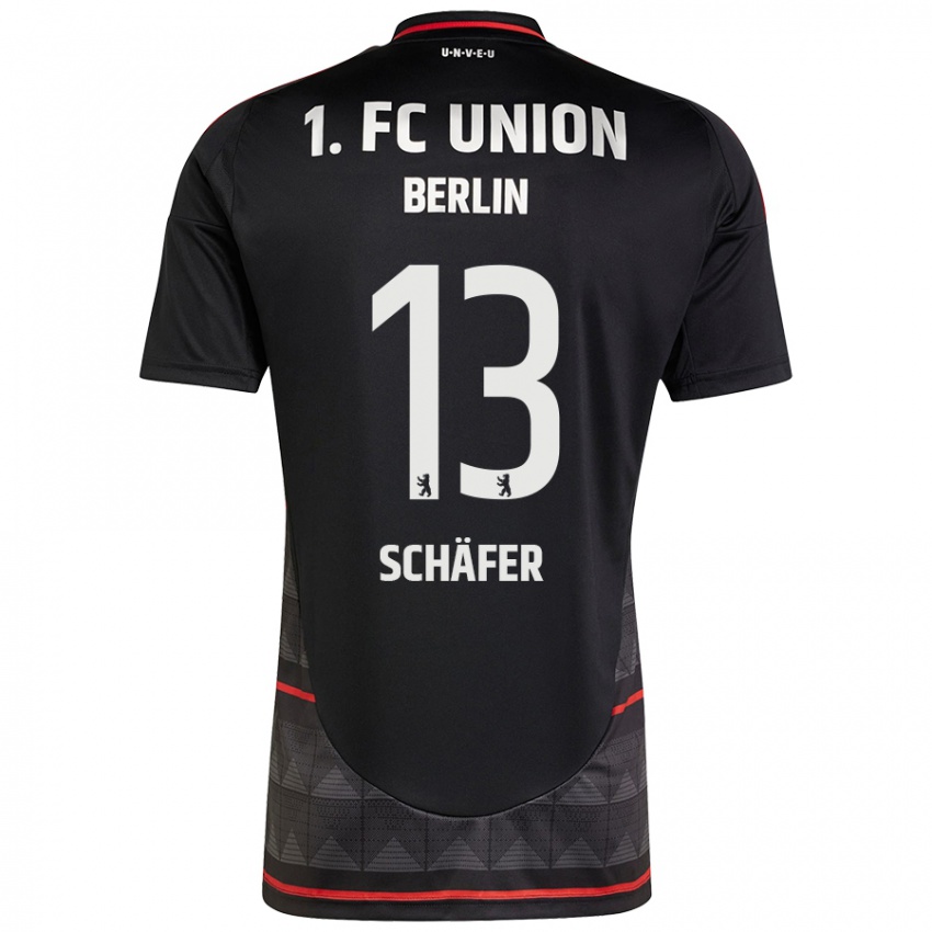 Kinder András Schäfer #13 Schwarz Auswärtstrikot Trikot 2024/25 T-Shirt Belgien