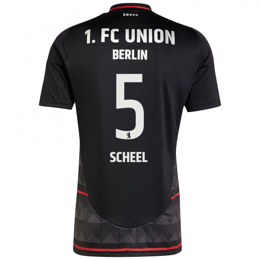 Kinder Luca Scheel #5 Schwarz Auswärtstrikot Trikot 2024/25 T-Shirt Belgien