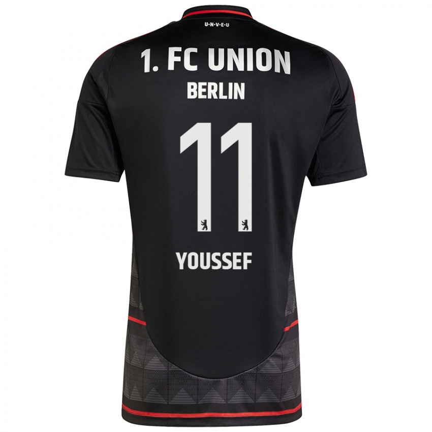 Kinder Nour Youssef #11 Schwarz Auswärtstrikot Trikot 2024/25 T-Shirt Belgien