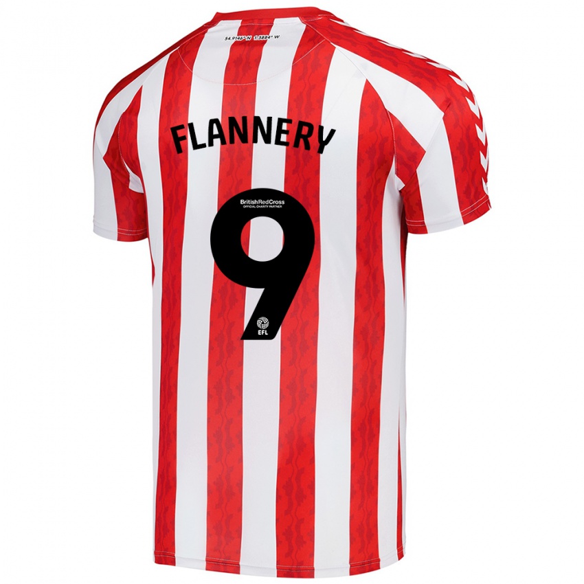 Heren Keira Flannery #9 Rood Wit Thuisshirt Thuistenue 2024/25 T-Shirt België