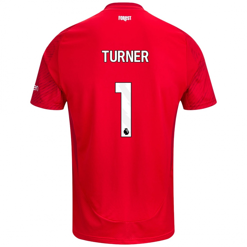 Homme Maillot Matt Turner #1 Rouge Blanc Tenues Domicile 2024/25 T-Shirt Belgique