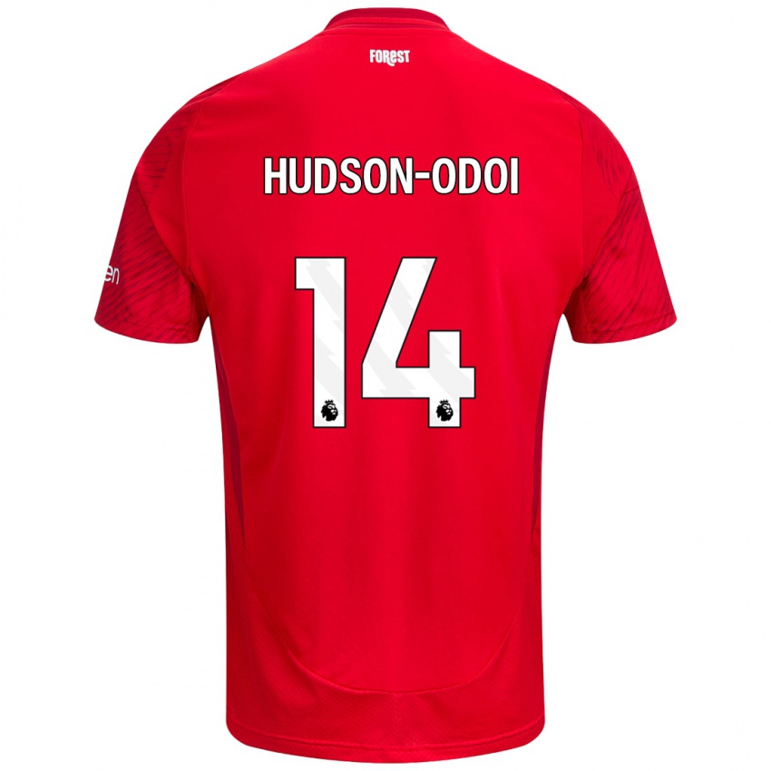 Homme Maillot Callum Hudson-Odoi #14 Rouge Blanc Tenues Domicile 2024/25 T-Shirt Belgique