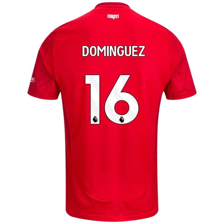 Homme Maillot Nicolas Dominguez #16 Rouge Blanc Tenues Domicile 2024/25 T-Shirt Belgique