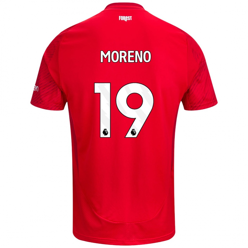 Homme Maillot Alex Moreno #19 Rouge Blanc Tenues Domicile 2024/25 T-Shirt Belgique