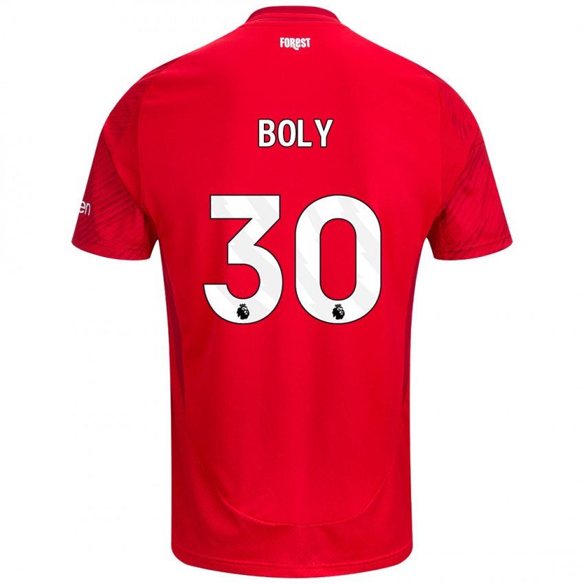 Homme Maillot Willy Boly #30 Rouge Blanc Tenues Domicile 2024/25 T-Shirt Belgique