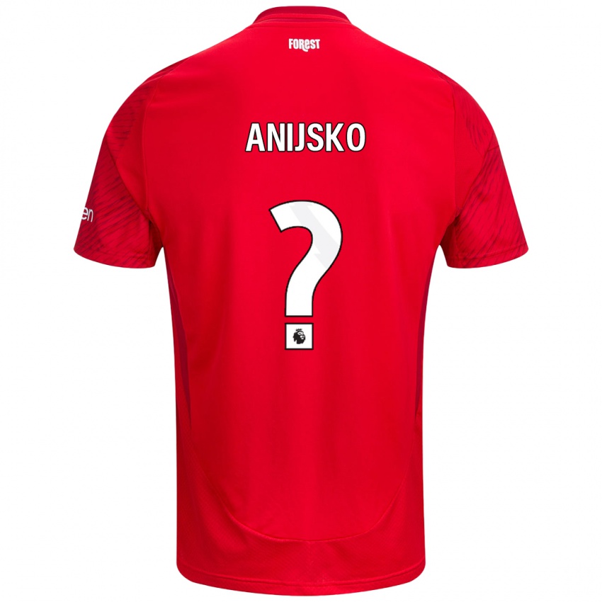 Homme Maillot Danny Anijsko #0 Rouge Blanc Tenues Domicile 2024/25 T-Shirt Belgique