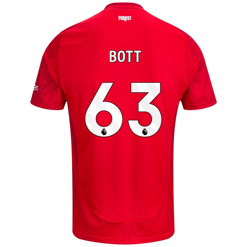 Homme Maillot Aaron Bott #63 Rouge Blanc Tenues Domicile 2024/25 T-Shirt Belgique