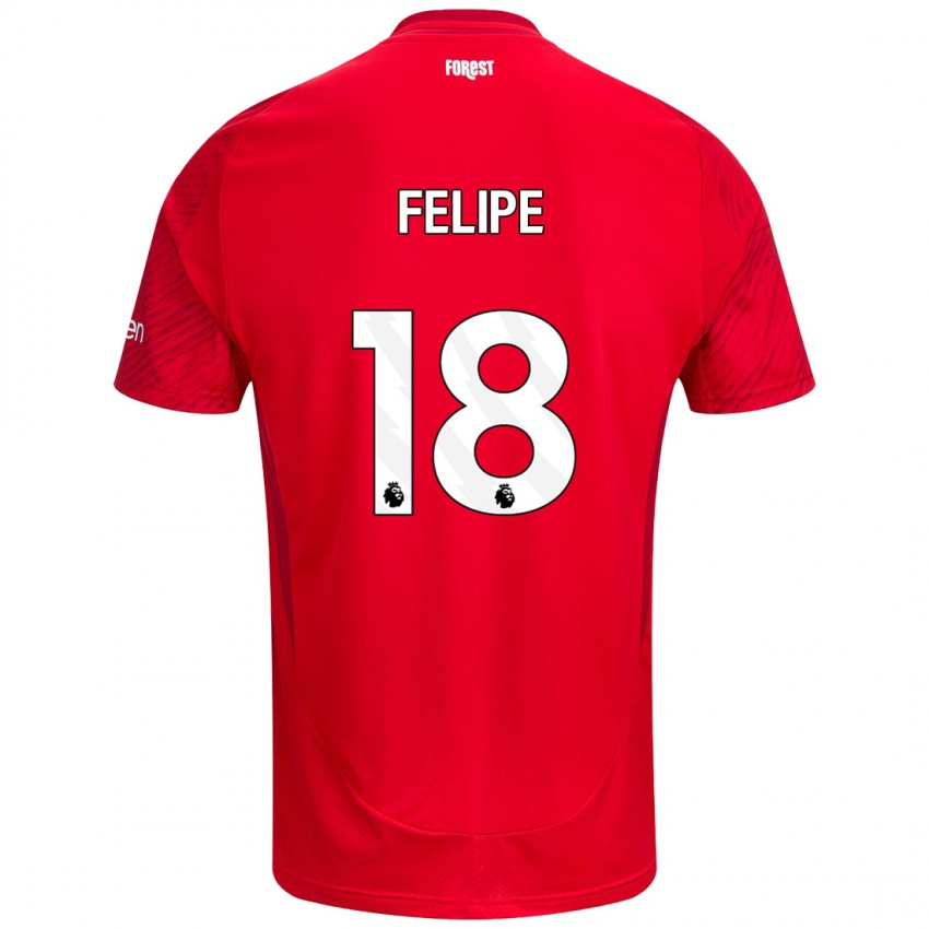 Homme Maillot Felipe #18 Rouge Blanc Tenues Domicile 2024/25 T-Shirt Belgique