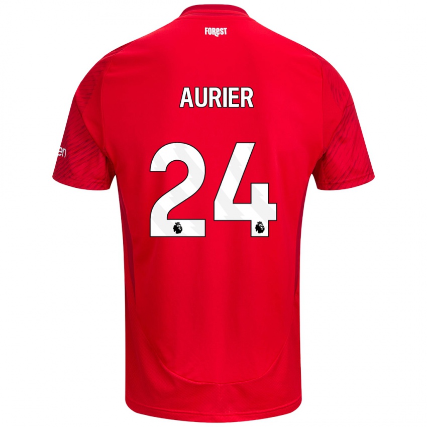 Homme Maillot Serge Aurier #24 Rouge Blanc Tenues Domicile 2024/25 T-Shirt Belgique