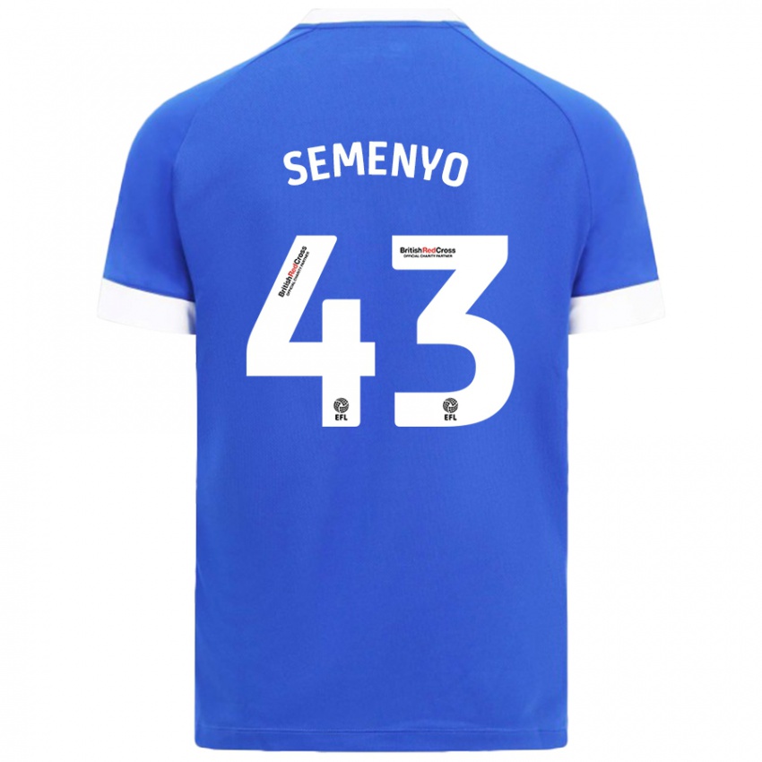 Heren Jai Semenyo #43 Hemelsblauw Thuisshirt Thuistenue 2024/25 T-Shirt België