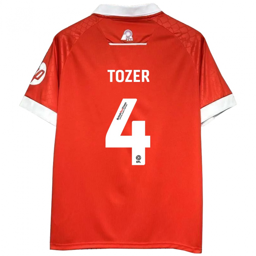 Heren Ben Tozer #4 Rood Wit Thuisshirt Thuistenue 2024/25 T-Shirt België