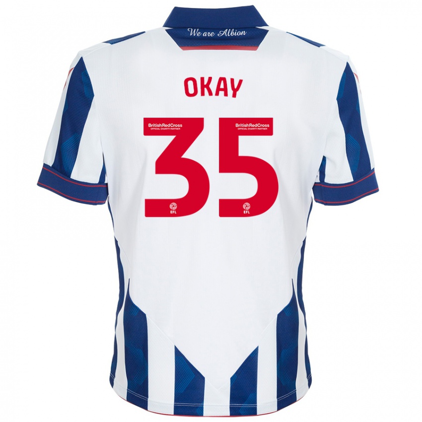 Heren Okay Yokuslu #35 Wit Donkerblauw Thuisshirt Thuistenue 2024/25 T-Shirt België