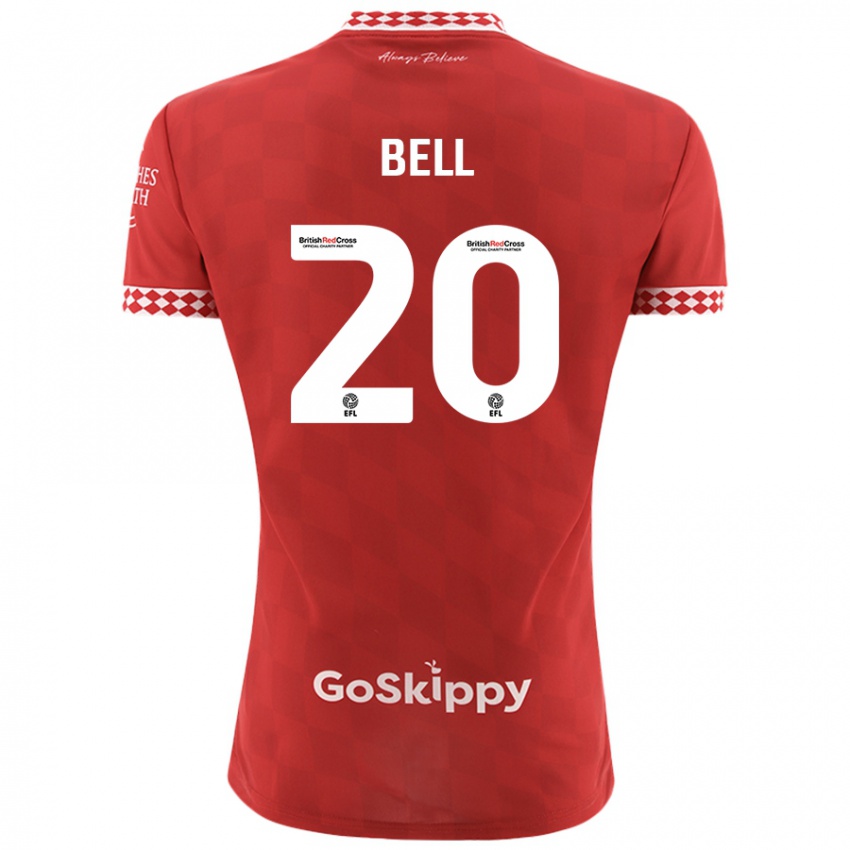 Heren Sam Bell #20 Rood Thuisshirt Thuistenue 2024/25 T-Shirt België