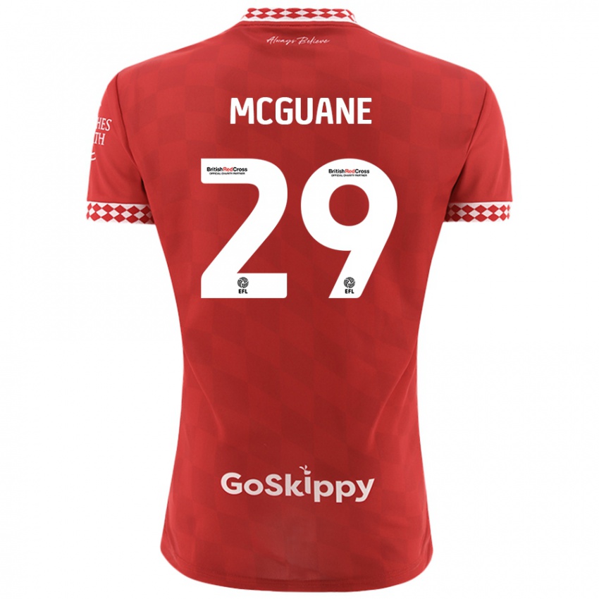 Heren Marcus Mcguane #29 Rood Thuisshirt Thuistenue 2024/25 T-Shirt België