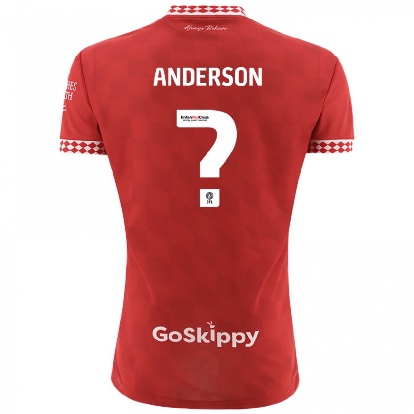 Heren Taine Anderson #0 Rood Thuisshirt Thuistenue 2024/25 T-Shirt België