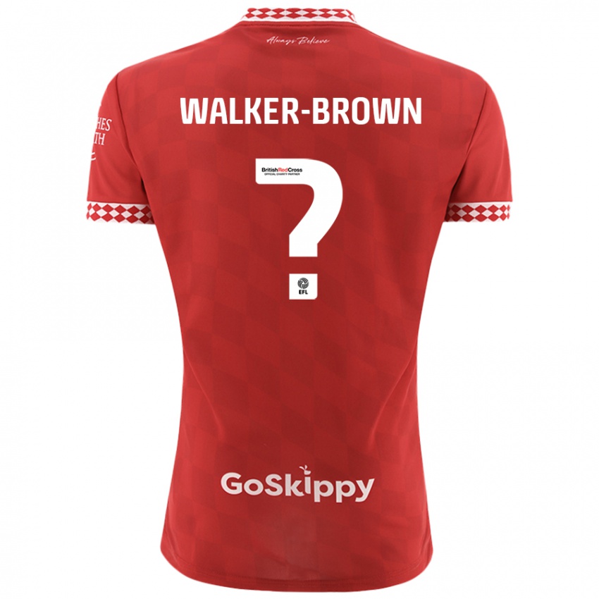 Heren Rushon Walker-Brown #0 Rood Thuisshirt Thuistenue 2024/25 T-Shirt België