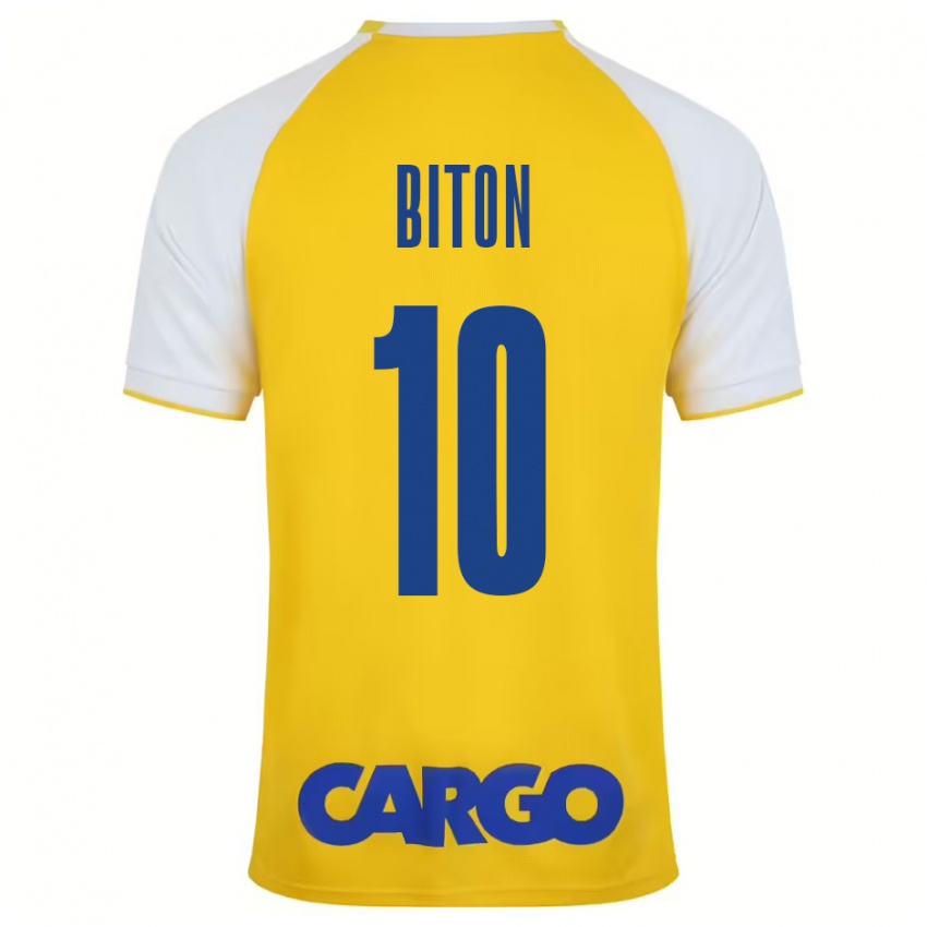 Heren Dan Biton #10 Geel Wit Thuisshirt Thuistenue 2024/25 T-Shirt België