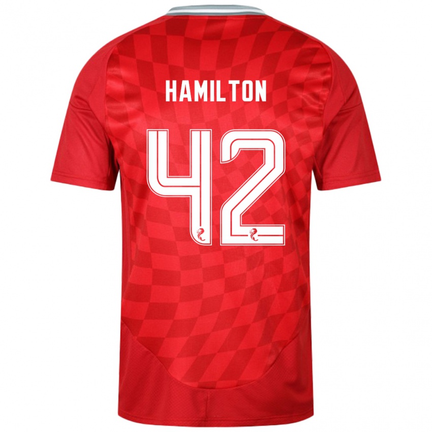 Herren Brendan Hamilton #42 Rot Heimtrikot Trikot 2024/25 T-Shirt Belgien