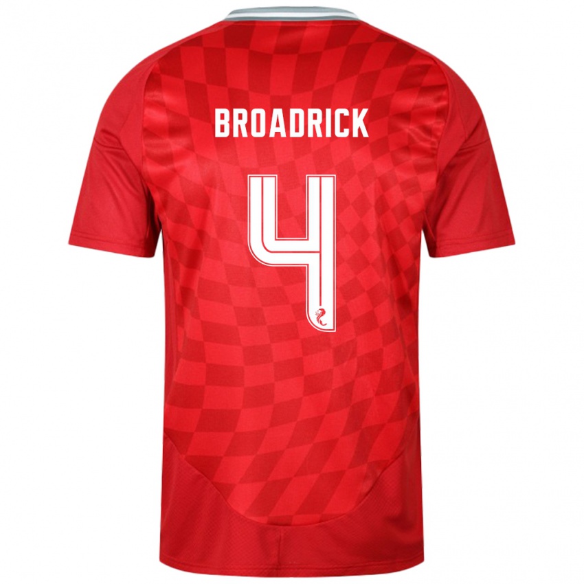 Heren Jessica Broadrick #4 Rood Thuisshirt Thuistenue 2024/25 T-Shirt België