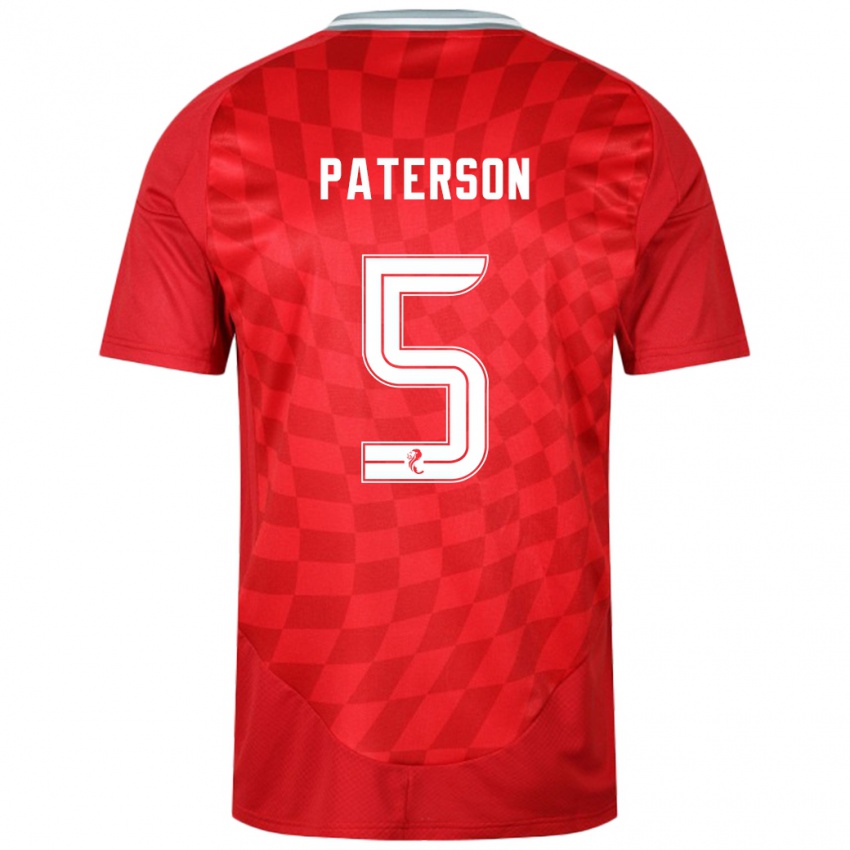 Heren Donna Paterson #5 Rood Thuisshirt Thuistenue 2024/25 T-Shirt België