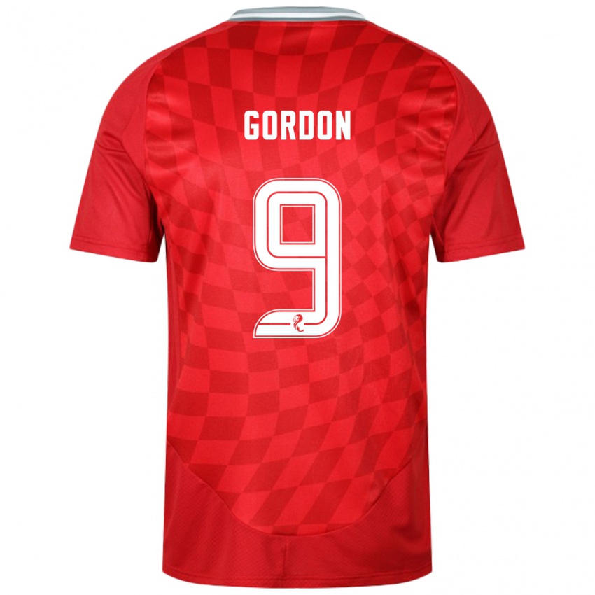 Heren Lauren Gordon #9 Rood Thuisshirt Thuistenue 2024/25 T-Shirt België