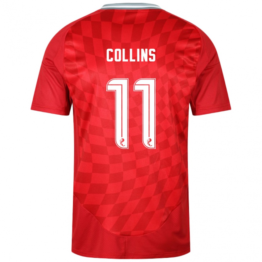 Heren Bailley Collins #11 Rood Thuisshirt Thuistenue 2024/25 T-Shirt België