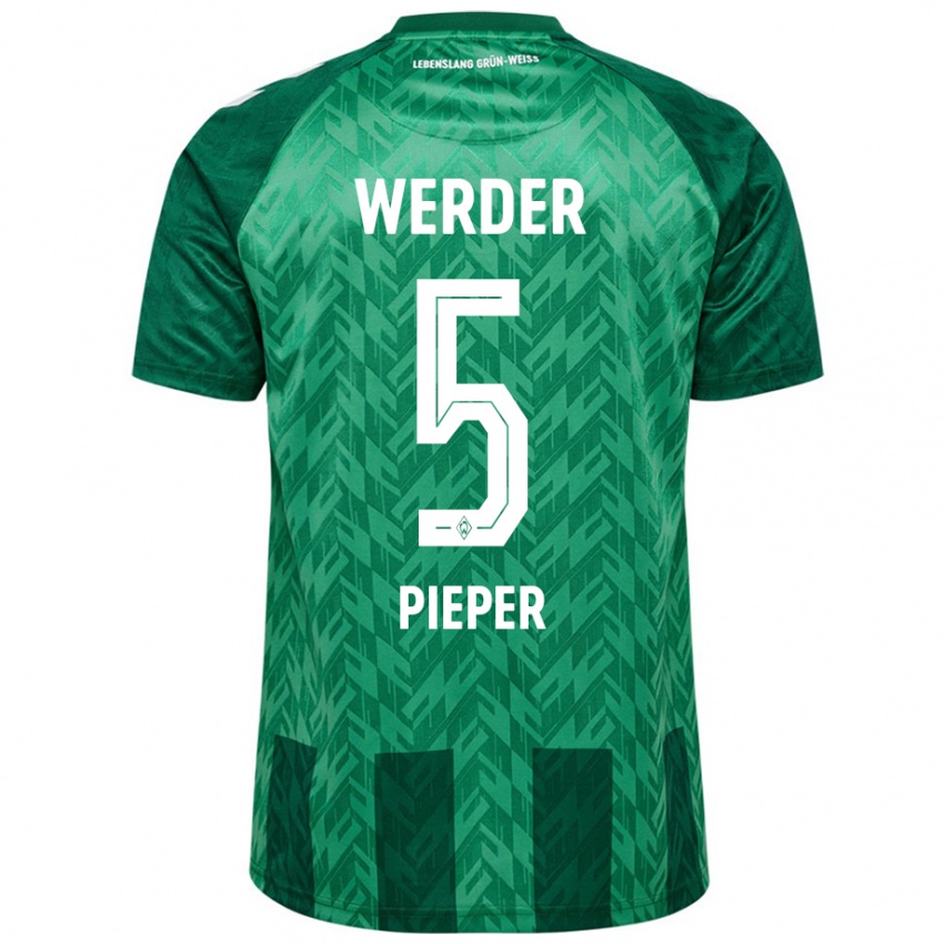 Heren Amos Pieper #5 Groen Thuisshirt Thuistenue 2024/25 T-Shirt België