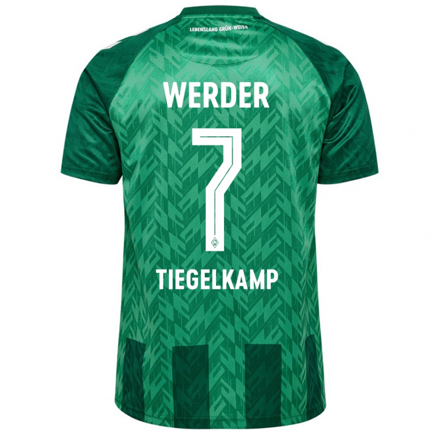 Heren Maximilian Tiegelkamp #7 Groen Thuisshirt Thuistenue 2024/25 T-Shirt België