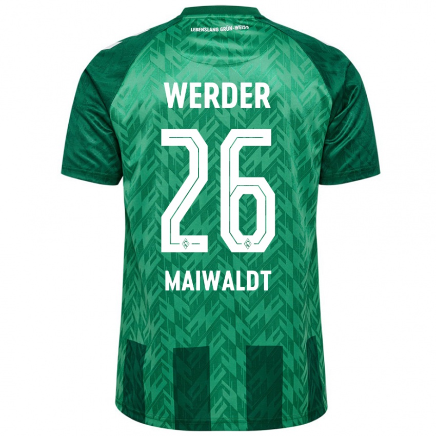 Homme Maillot Julius Maiwaldt #26 Vert Tenues Domicile 2024/25 T-Shirt Belgique