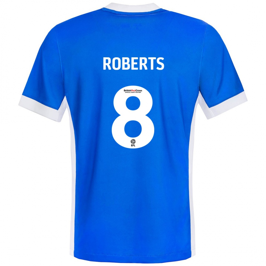 Heren Tyler Roberts #8 Blauw Wit Thuisshirt Thuistenue 2024/25 T-Shirt België