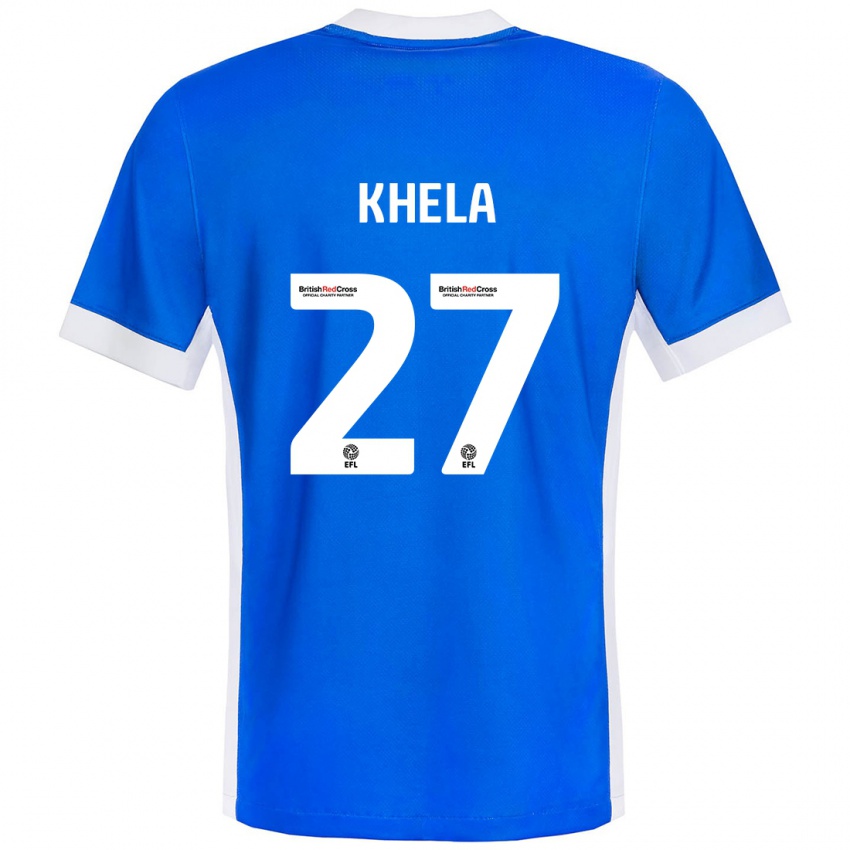 Homme Maillot Brandon Khela #27 Bleu Blanc Tenues Domicile 2024/25 T-Shirt Belgique