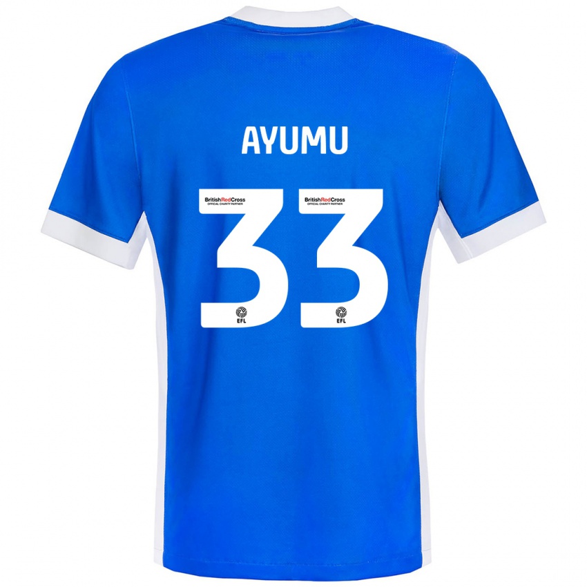 Homme Maillot Ayumu Yokoyama #33 Bleu Blanc Tenues Domicile 2024/25 T-Shirt Belgique