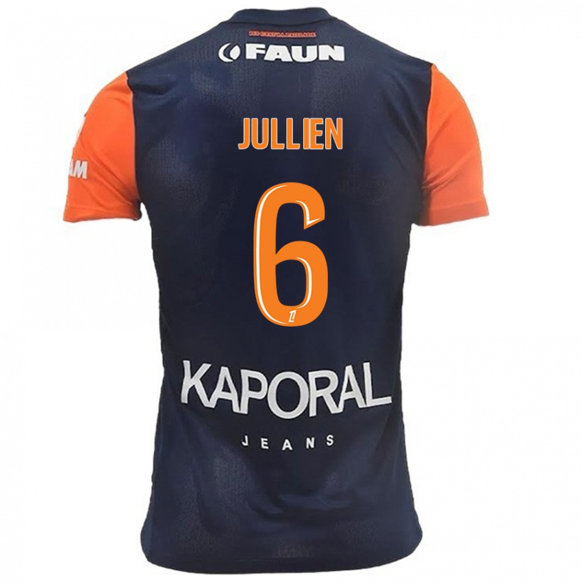 Homme Maillot Christopher Jullien #6 Bleu Marine Orange Tenues Domicile 2024/25 T-Shirt Belgique