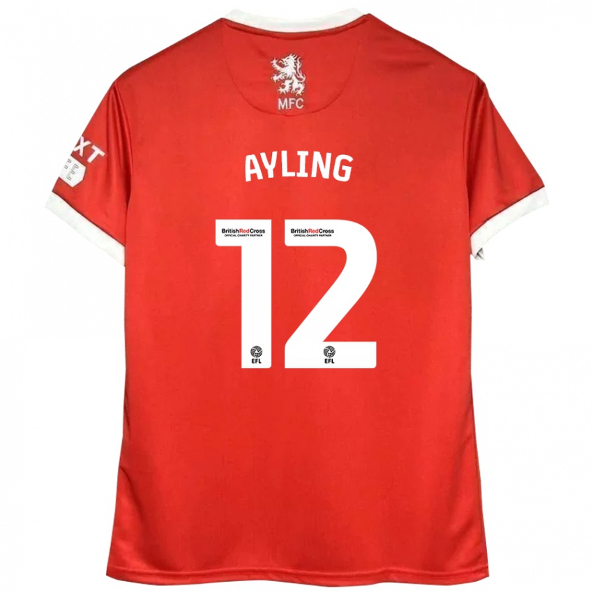 Heren Luke Ayling #12 Rood Wit Thuisshirt Thuistenue 2024/25 T-Shirt België