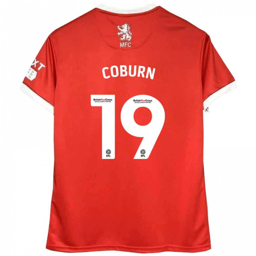 Heren Josh Coburn #19 Rood Wit Thuisshirt Thuistenue 2024/25 T-Shirt België