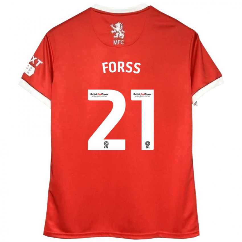 Heren Marcus Forss #21 Rood Wit Thuisshirt Thuistenue 2024/25 T-Shirt België