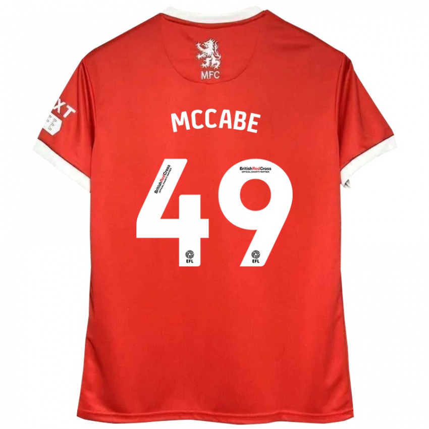 Heren Law Mccabe #49 Rood Wit Thuisshirt Thuistenue 2024/25 T-Shirt België