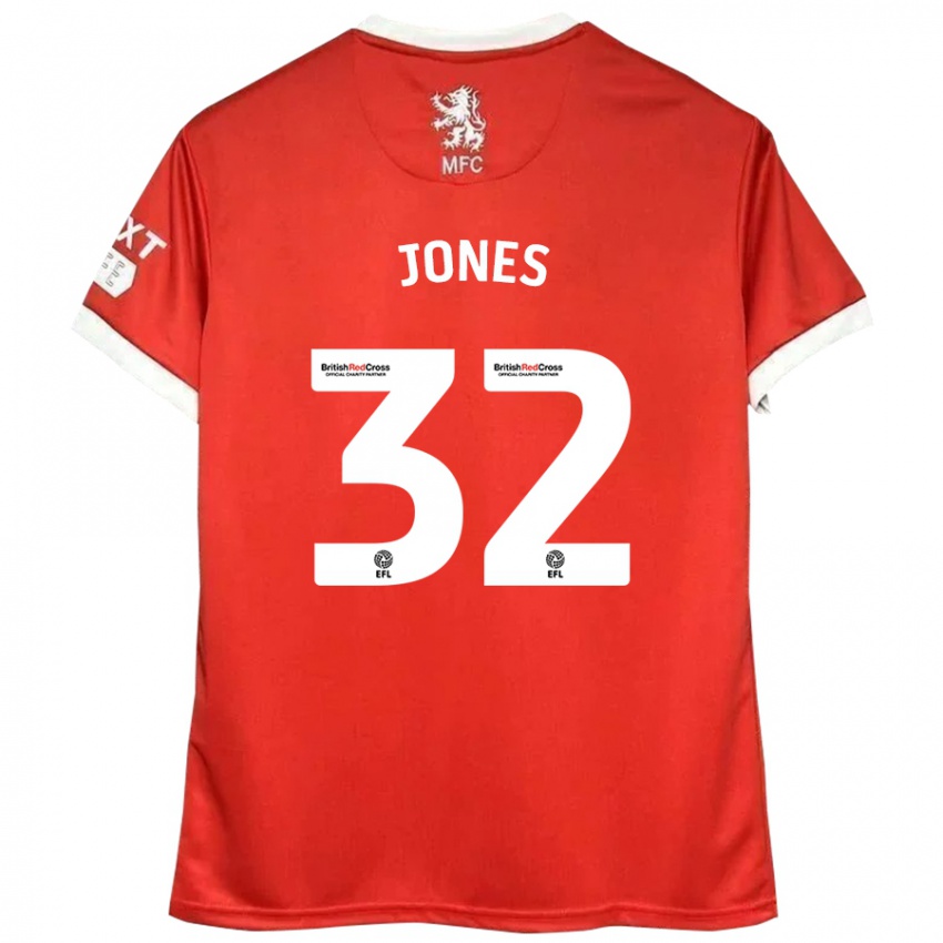 Heren Jamie Jones #32 Rood Wit Thuisshirt Thuistenue 2024/25 T-Shirt België