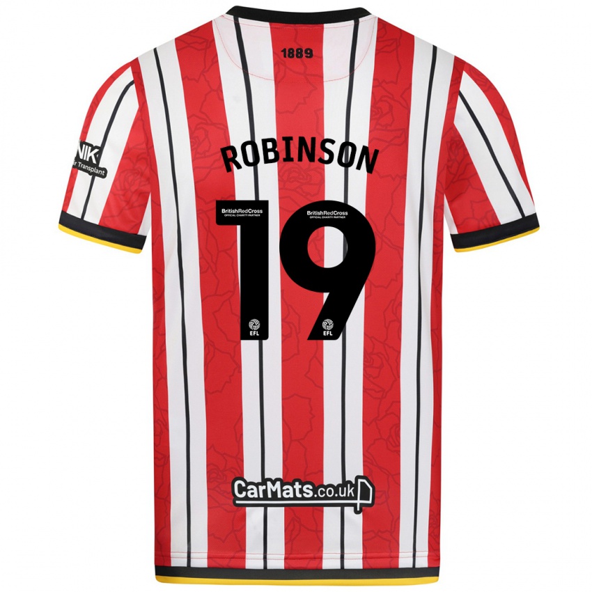 Heren Jack Robinson #19 Rood Witte Strepen Thuisshirt Thuistenue 2024/25 T-Shirt België