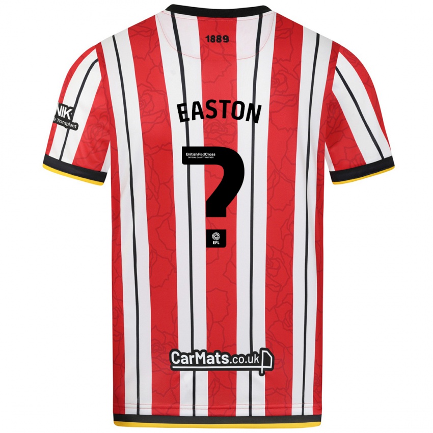 Heren Evan Easton #0 Rood Witte Strepen Thuisshirt Thuistenue 2024/25 T-Shirt België