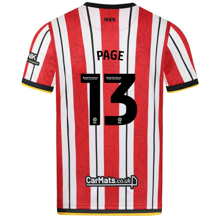 Heren Olivia Page #13 Rood Witte Strepen Thuisshirt Thuistenue 2024/25 T-Shirt België